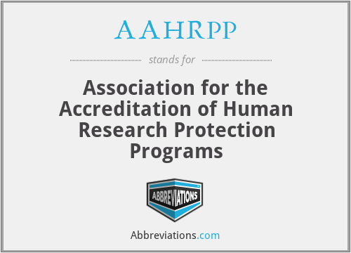 What is the abbreviation for association for the accreditation of human research protection programs?